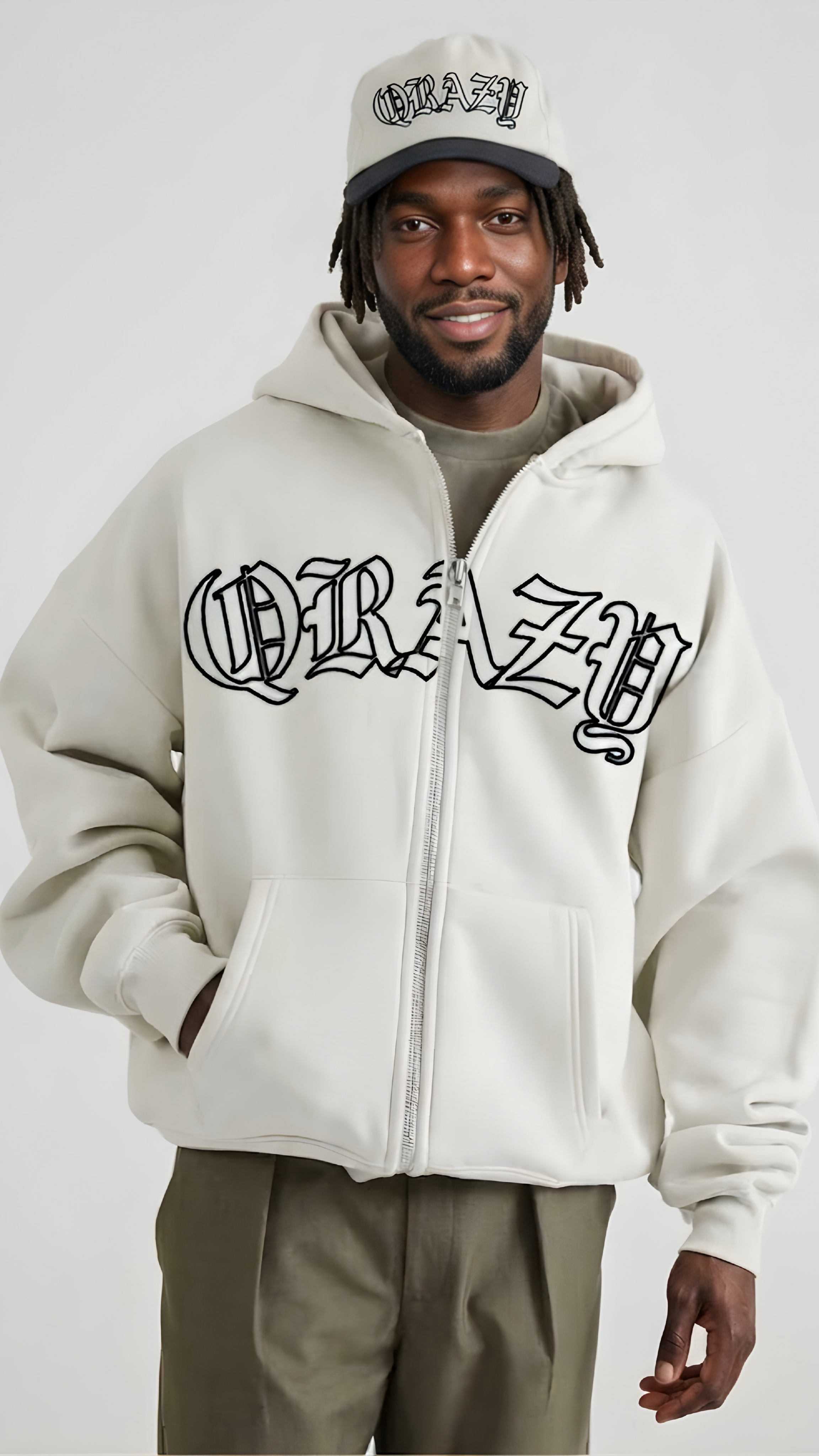 QRAZY Zip Hoodie - Cream